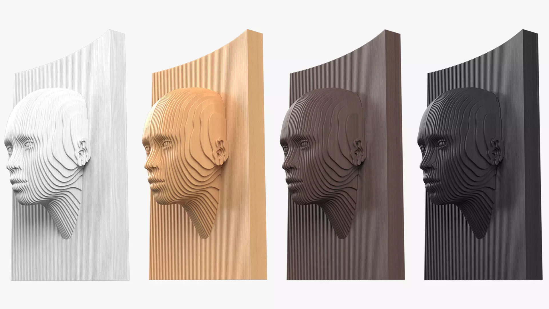 Parametric Wooden Head Set 3D model_0