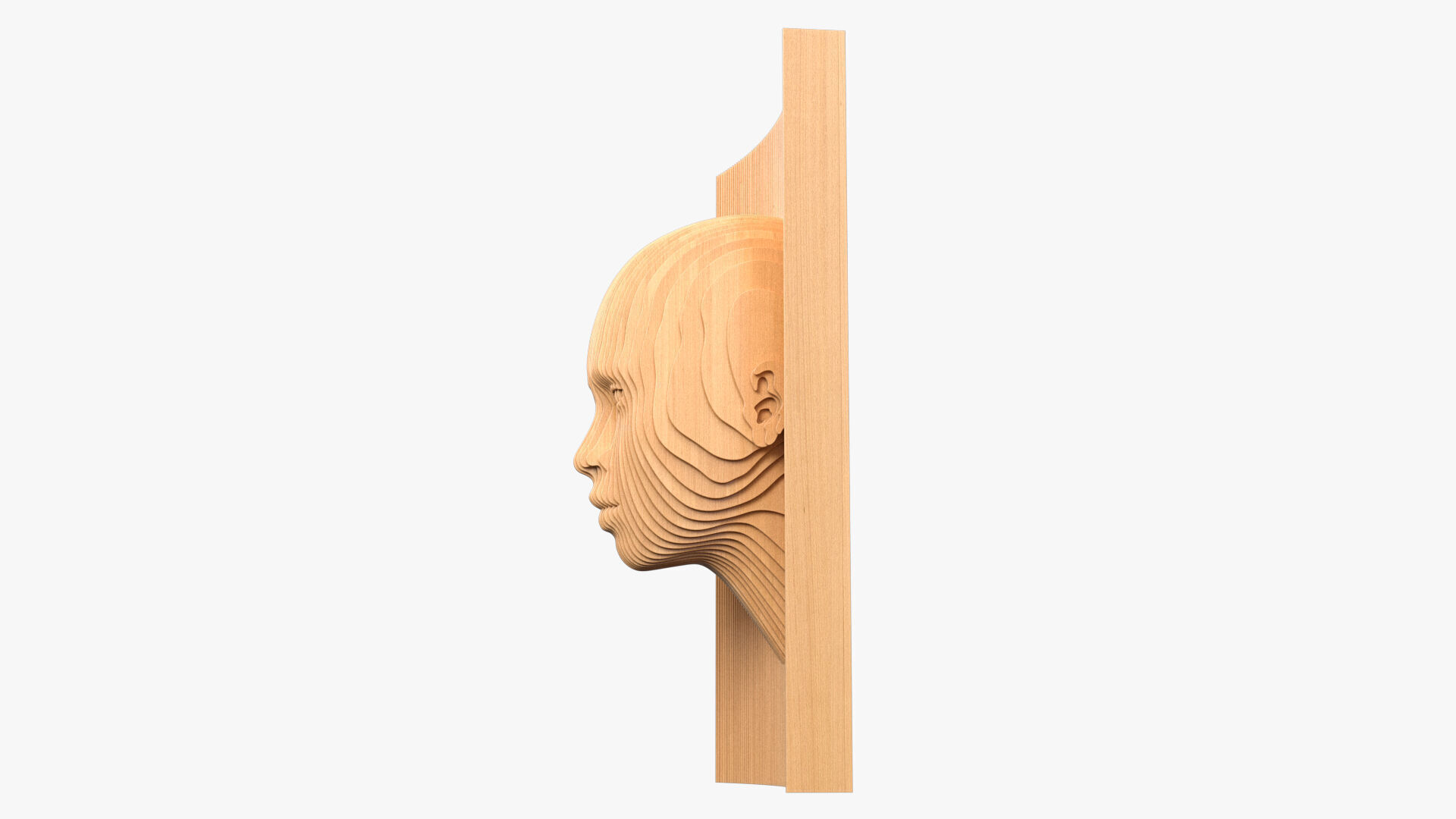 Parametric Wooden Head Set 3D model_4