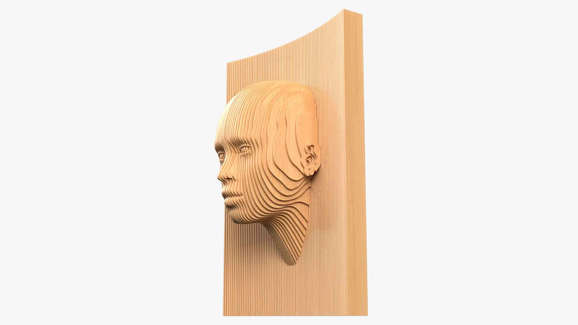 Parametric Wooden Head Set 3D model_1