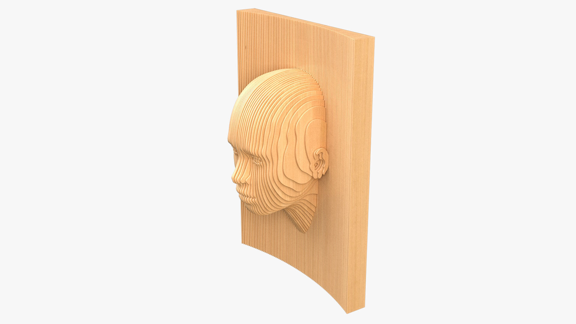 Parametric Wooden Head Set 3D model_5
