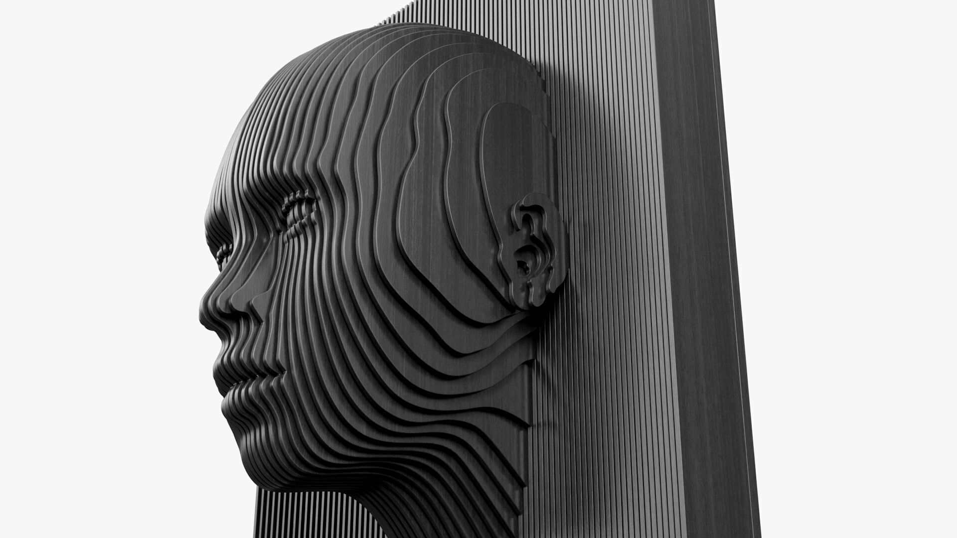 Parametric Wooden Head Set 3D model_23