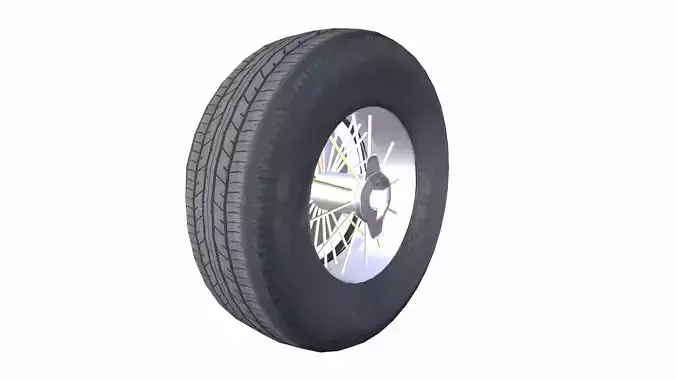 Tyre With Alloy Low-poly 3D model
