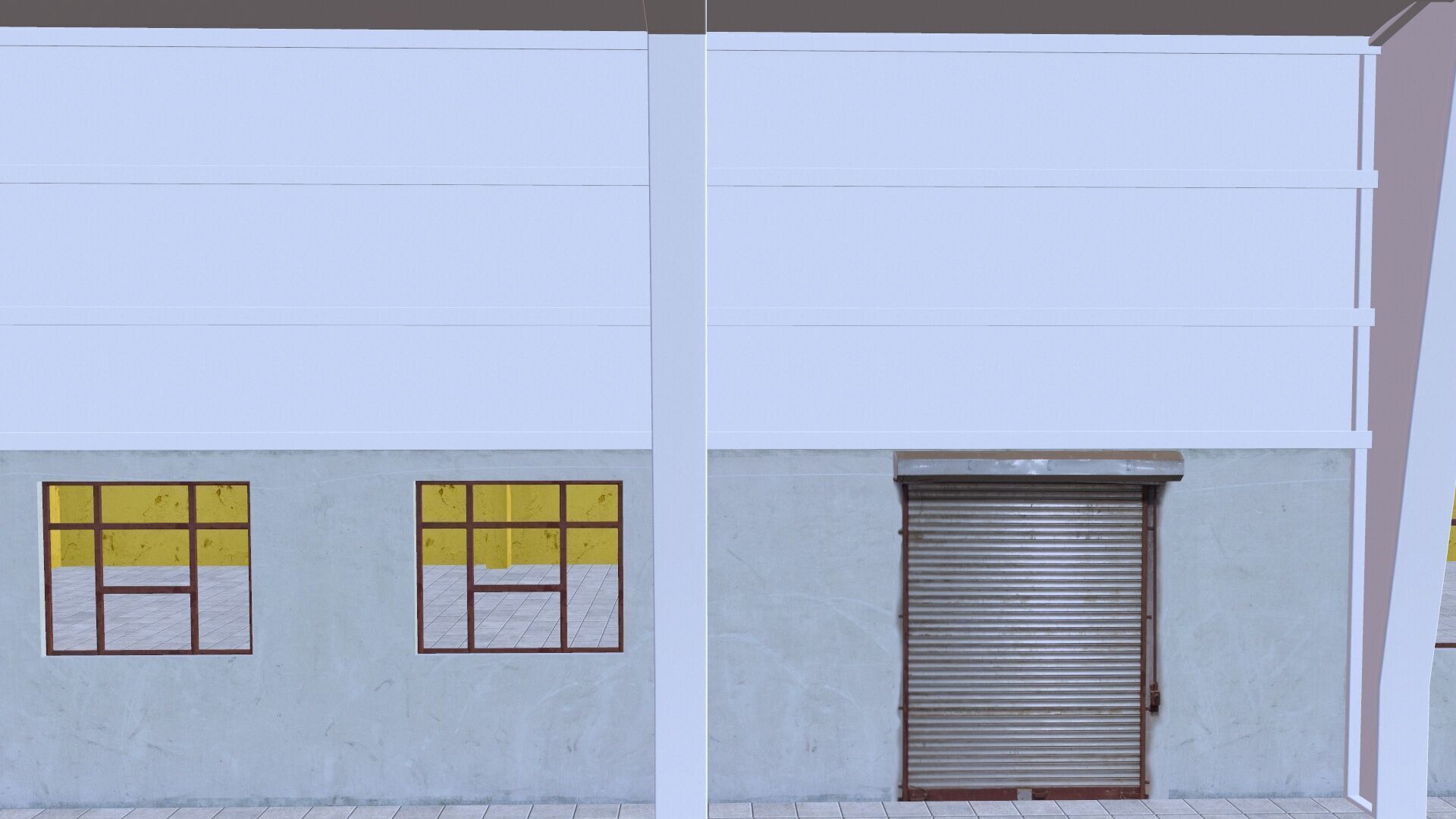 Warehouse Interior And Exterior Low-poly 3D model_5