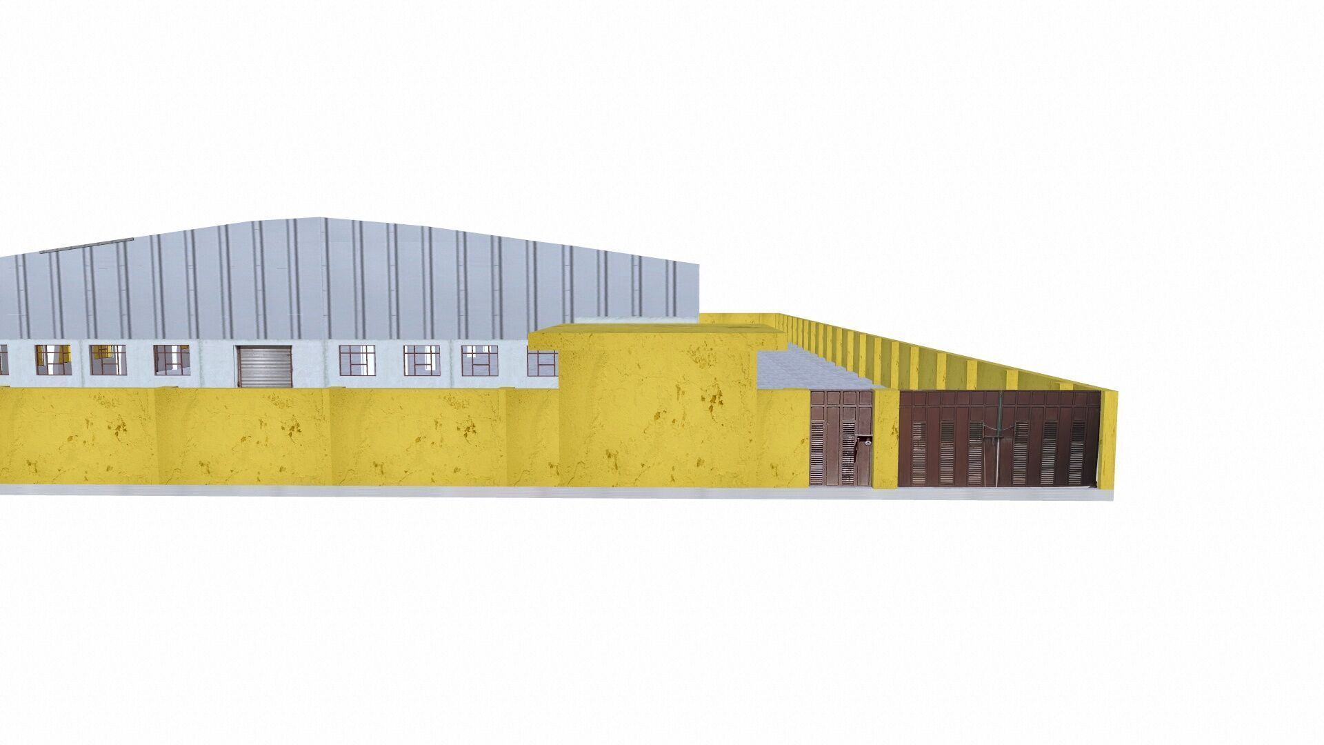 Warehouse Interior And Exterior Low-poly 3D model_9