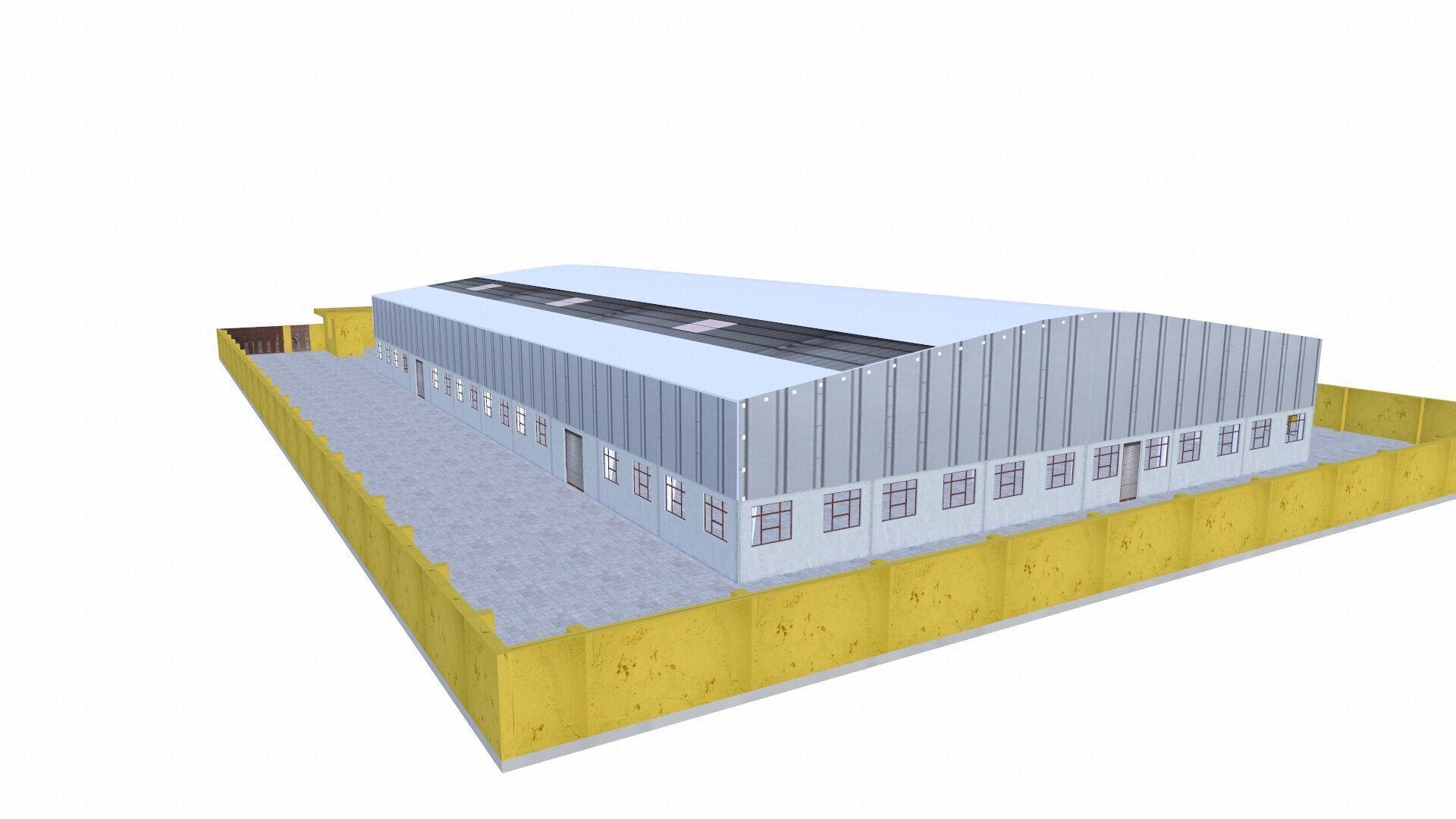 Warehouse Interior And Exterior Low-poly 3D model_6