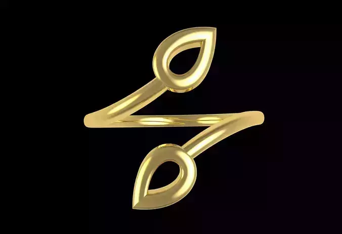 Simple Pear Shape Bypass Ring