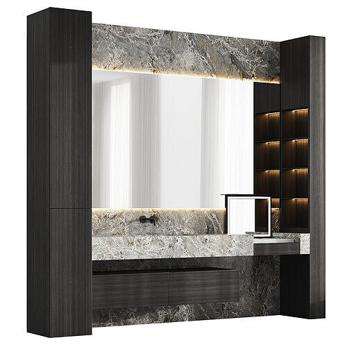 Bathroom furniture with vanity 3D model