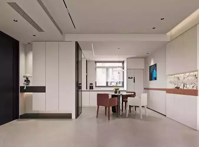Modern living and dining room