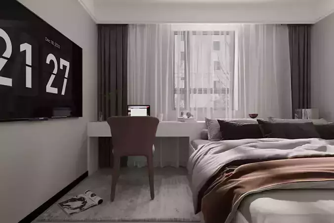 Modern minimalist bedroom