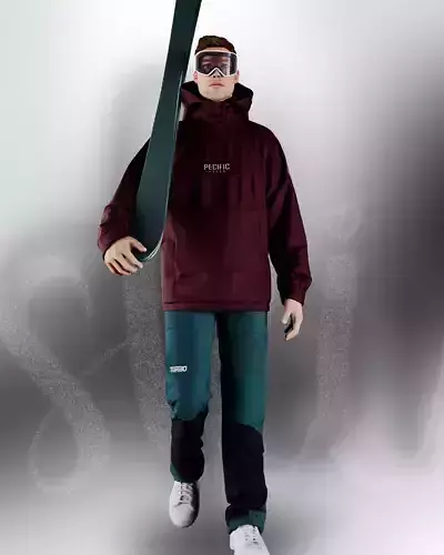 Dark sienna snowboard outfit