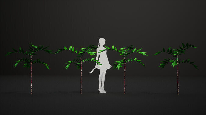 Endangered Plant - 4 Dypsis boiviniana Madagascar Fruit Tree Low-poly 3D model 5