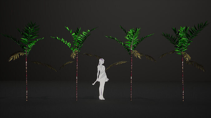 Endangered Plant - 4 Dypsis boiviniana Madagascar Fruit Tree Low-poly 3D model 6