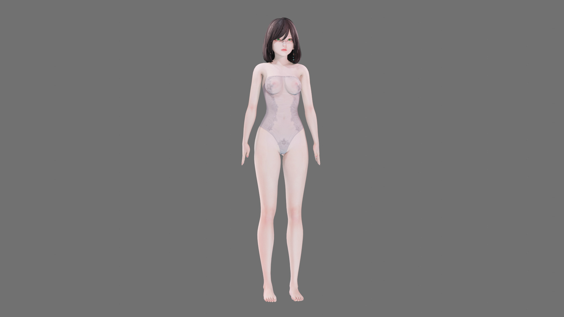 Lingerie clothes 0004 - Rig -Unreal - Unity - Blender - Animated Low-poly 3D model_47