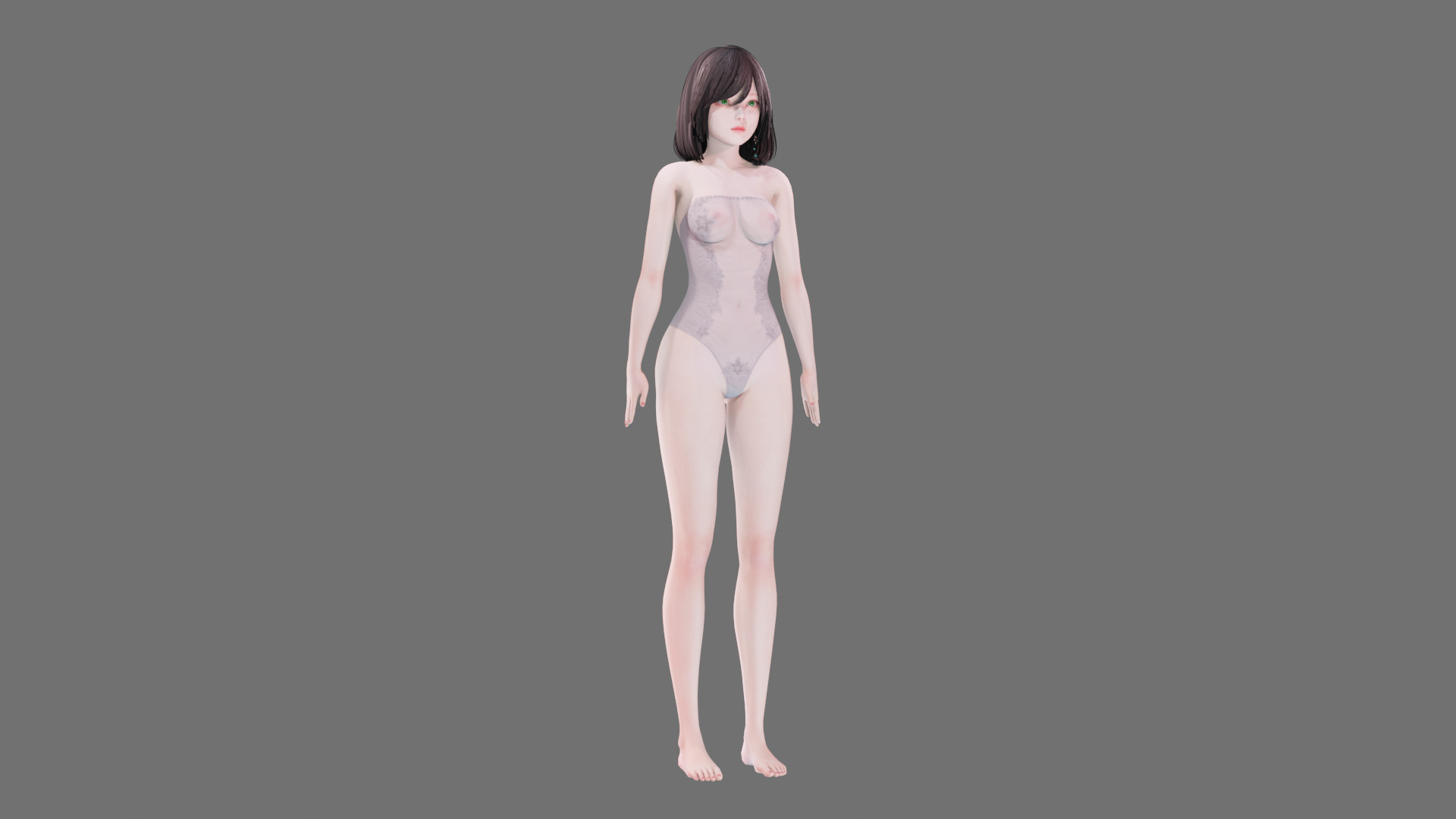 Lingerie clothes 0004 - Rig -Unreal - Unity - Blender - Animated Low-poly 3D model_46