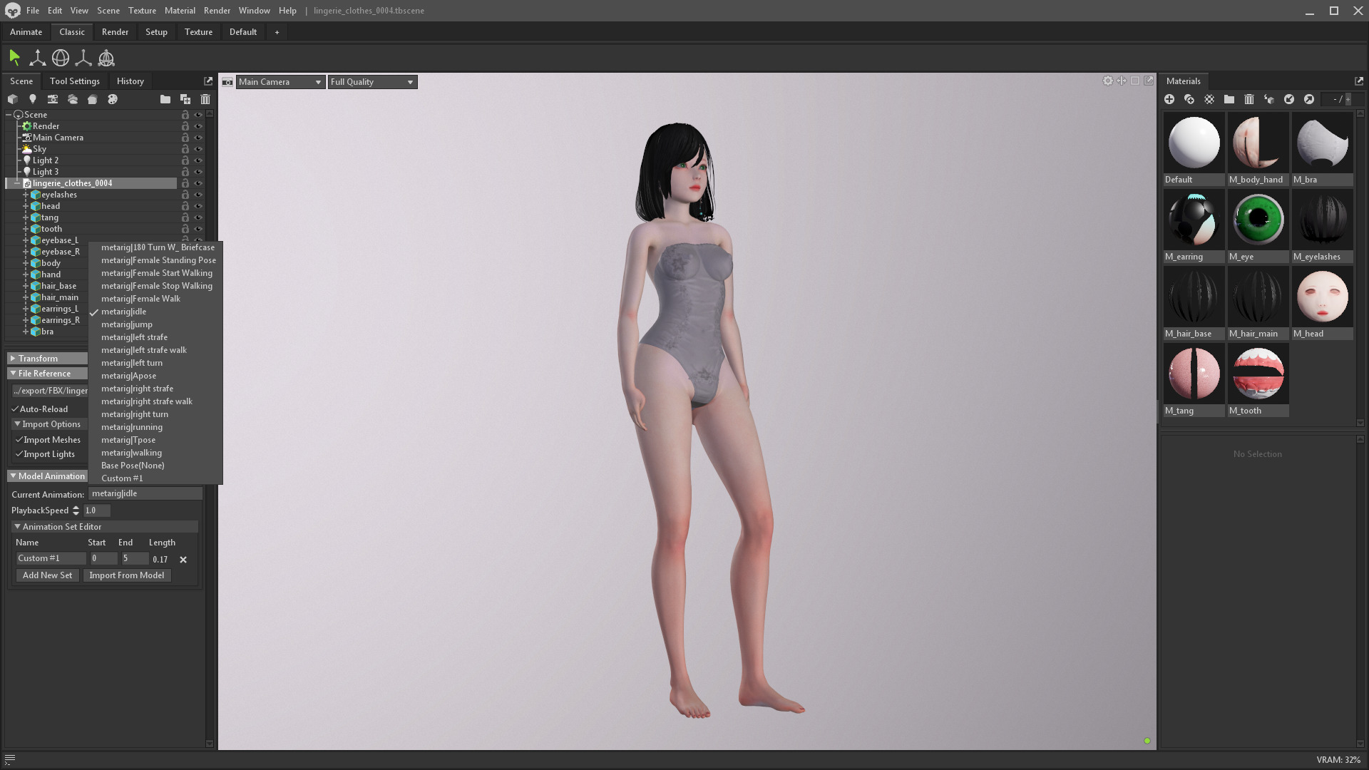 Lingerie clothes 0004 - Rig -Unreal - Unity - Blender - Animated Low-poly 3D model_10