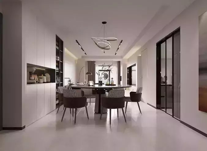 Modern living and dining room