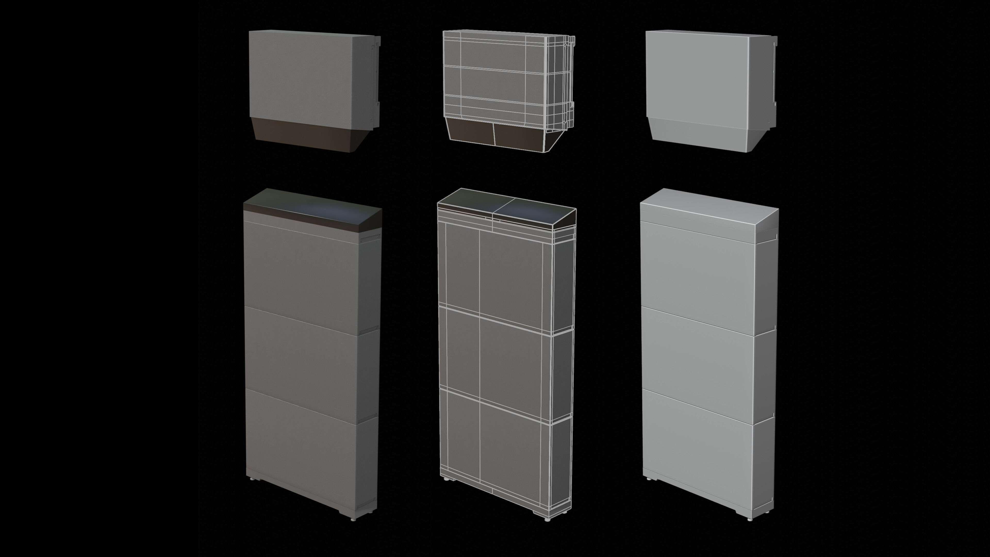 Home Battery Storage System Low-poly 3D model_2