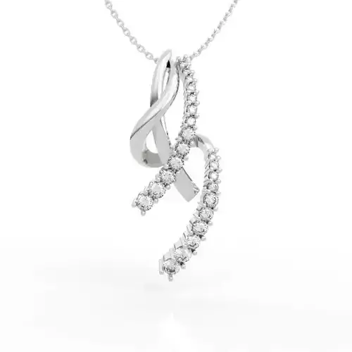 Curved Diamond Pendant