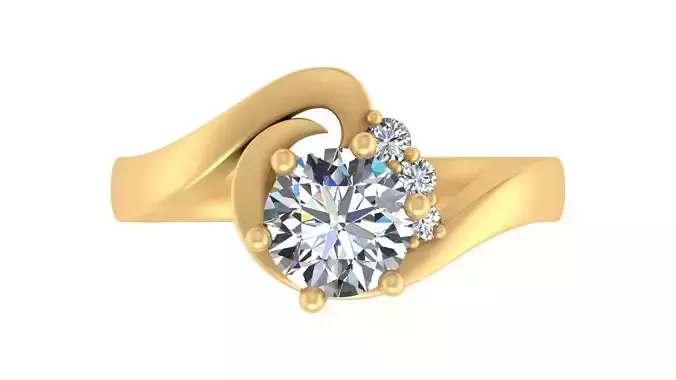 Twisted Shank Solitaire Engagement Ring