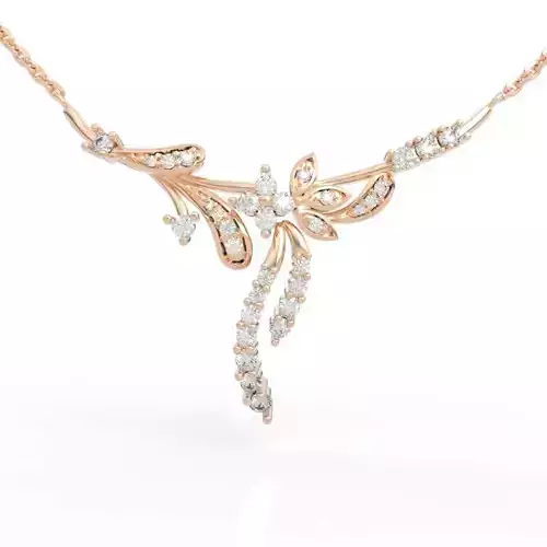 Diamond Floral Pendant