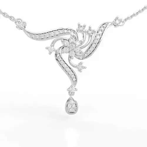 Diamond Floral Necklace