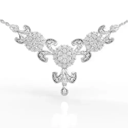 Luxury Baroque Style Diamond Cluster Pendant