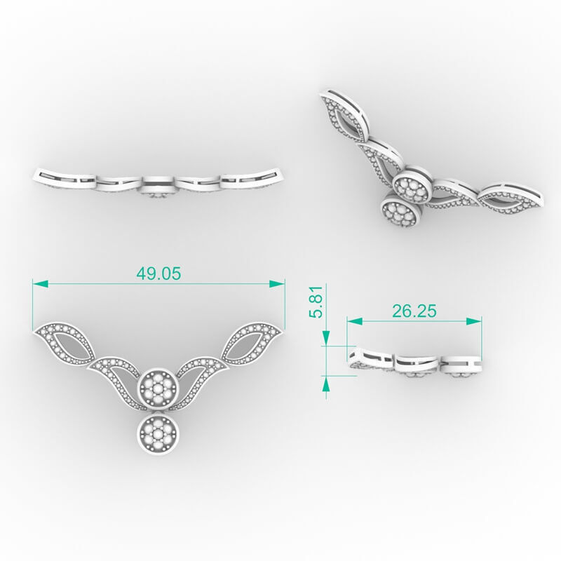 Wing Diamond Pendant 3D print model_4