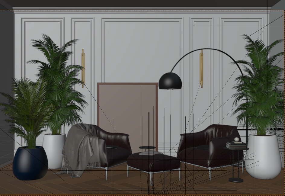 Living room I Interior design I 3D Model and Render 3D model 3D model_2