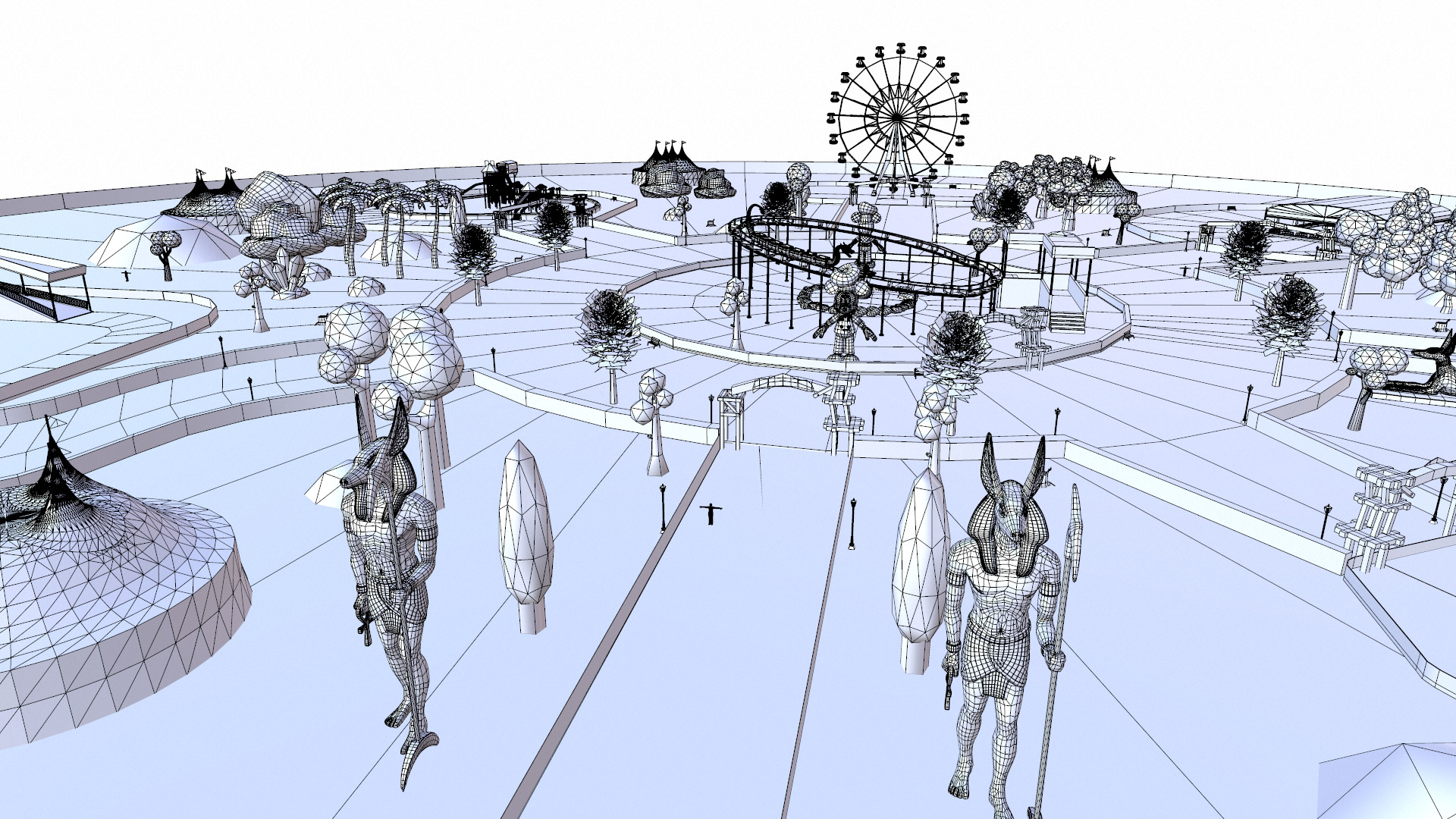 Amusement park Low-poly 3D model_18