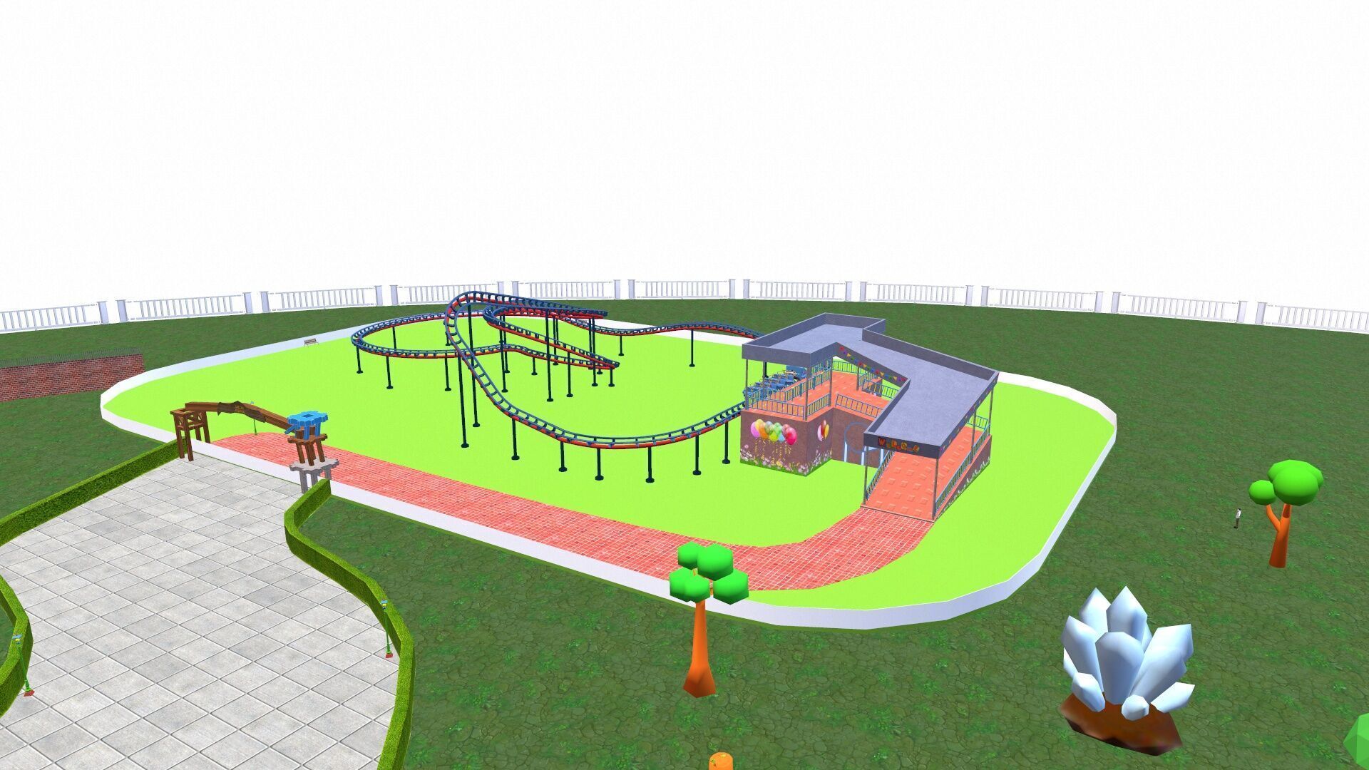 Amusement park Low-poly 3D model_14