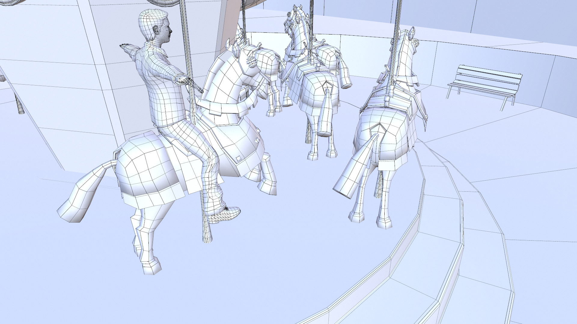 Amusement park Low-poly 3D model_21