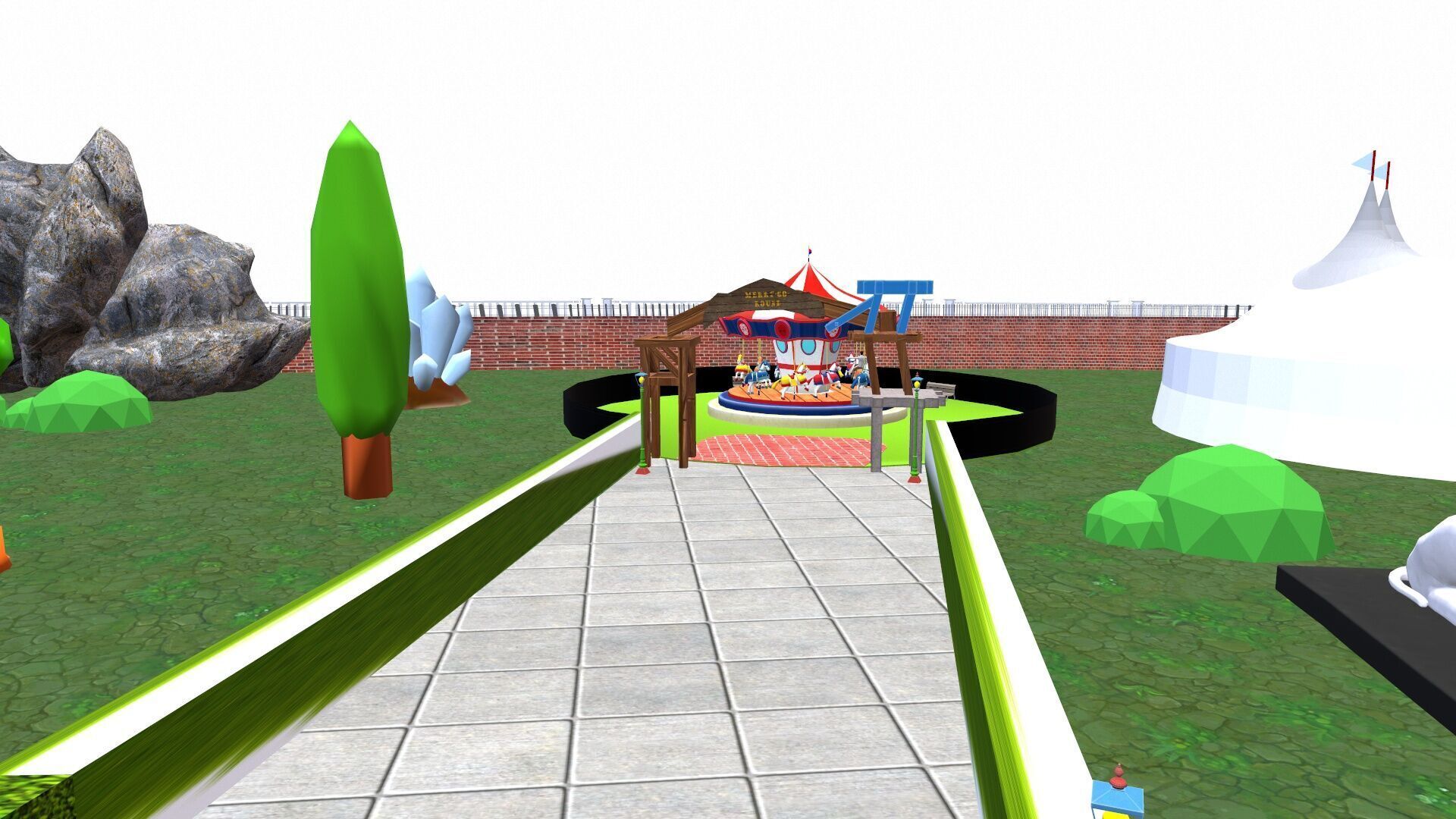 Amusement park Low-poly 3D model_7