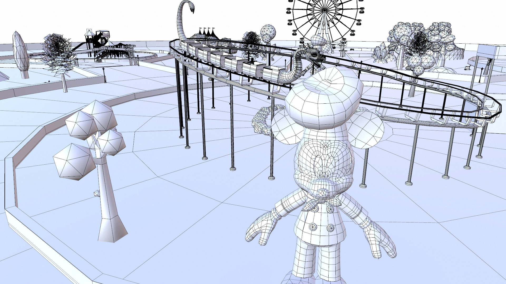 Amusement park Low-poly 3D model_19
