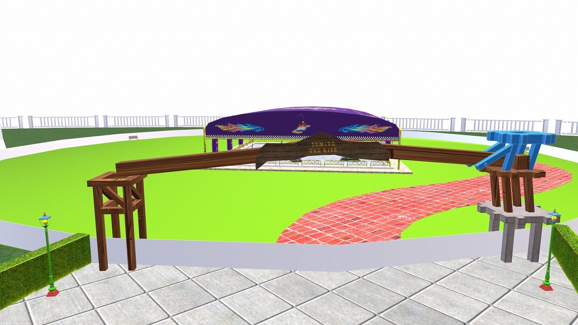 Amusement park Low-poly 3D model_8