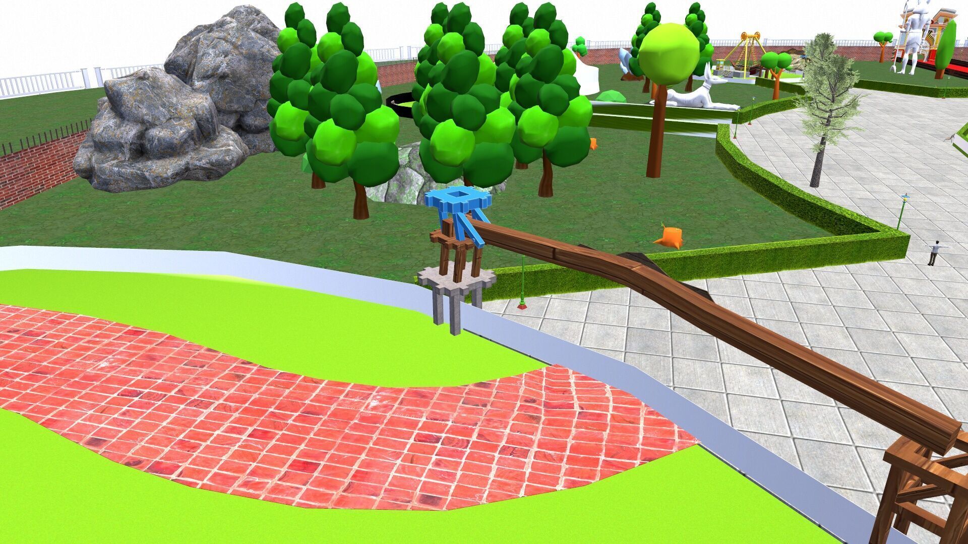 Amusement park Low-poly 3D model_10