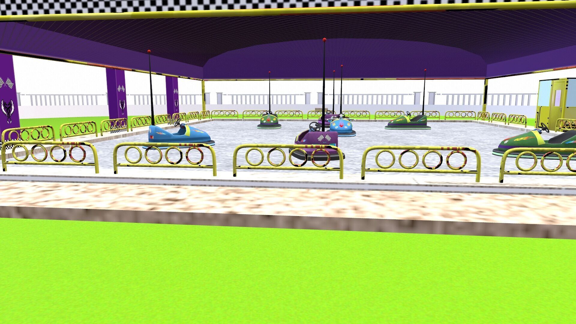 Amusement park Low-poly 3D model_9