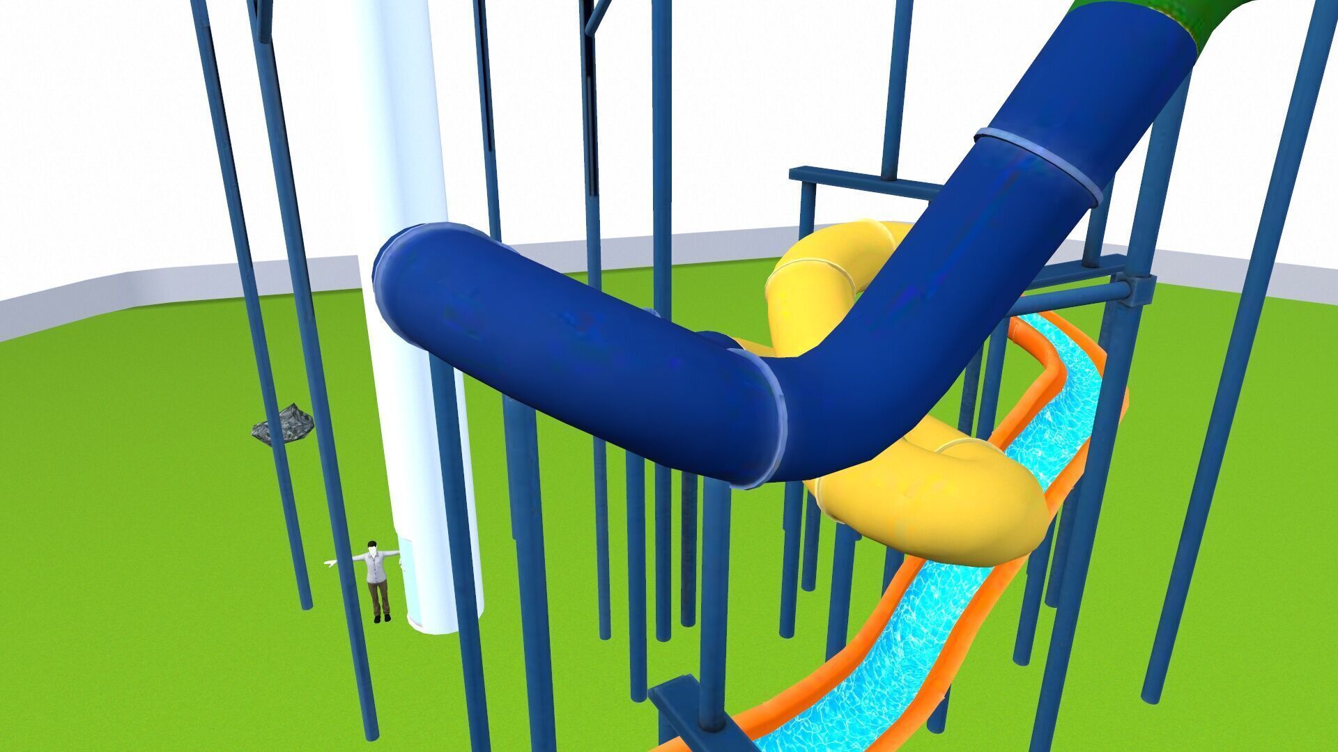 Water Slides Low-poly 3D model_3