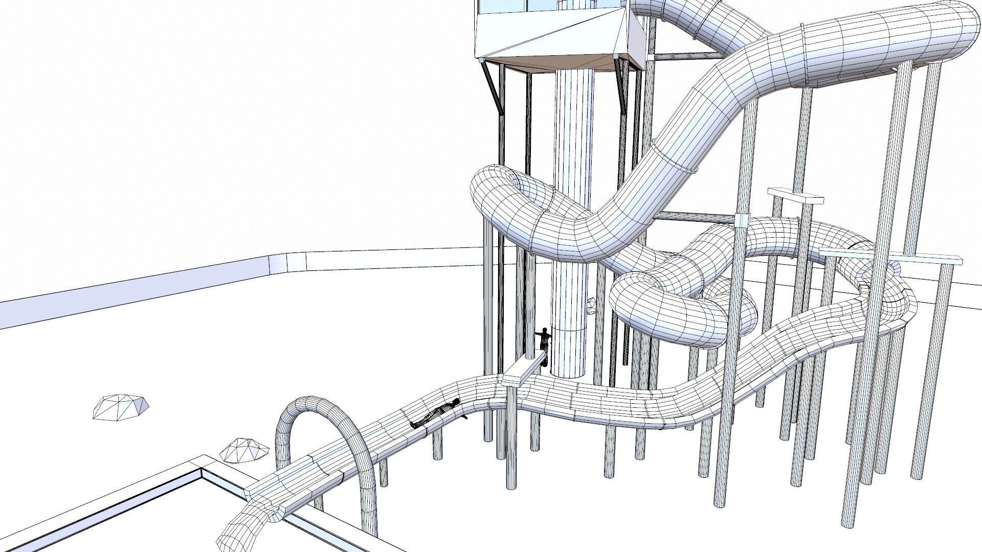 Water Slides Low-poly 3D model_10