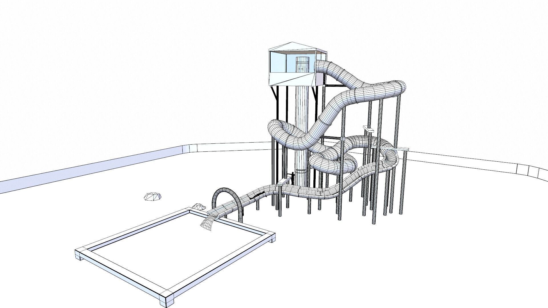 Water Slides Low-poly 3D model_9