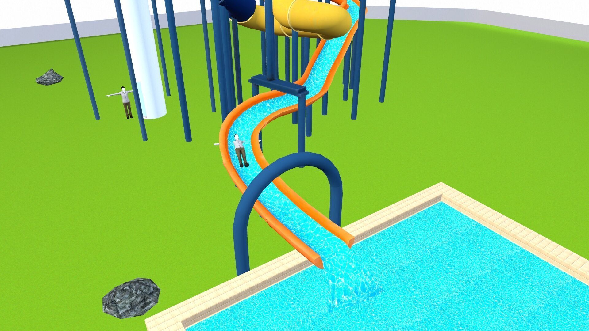 Water Slides Low-poly 3D model_2