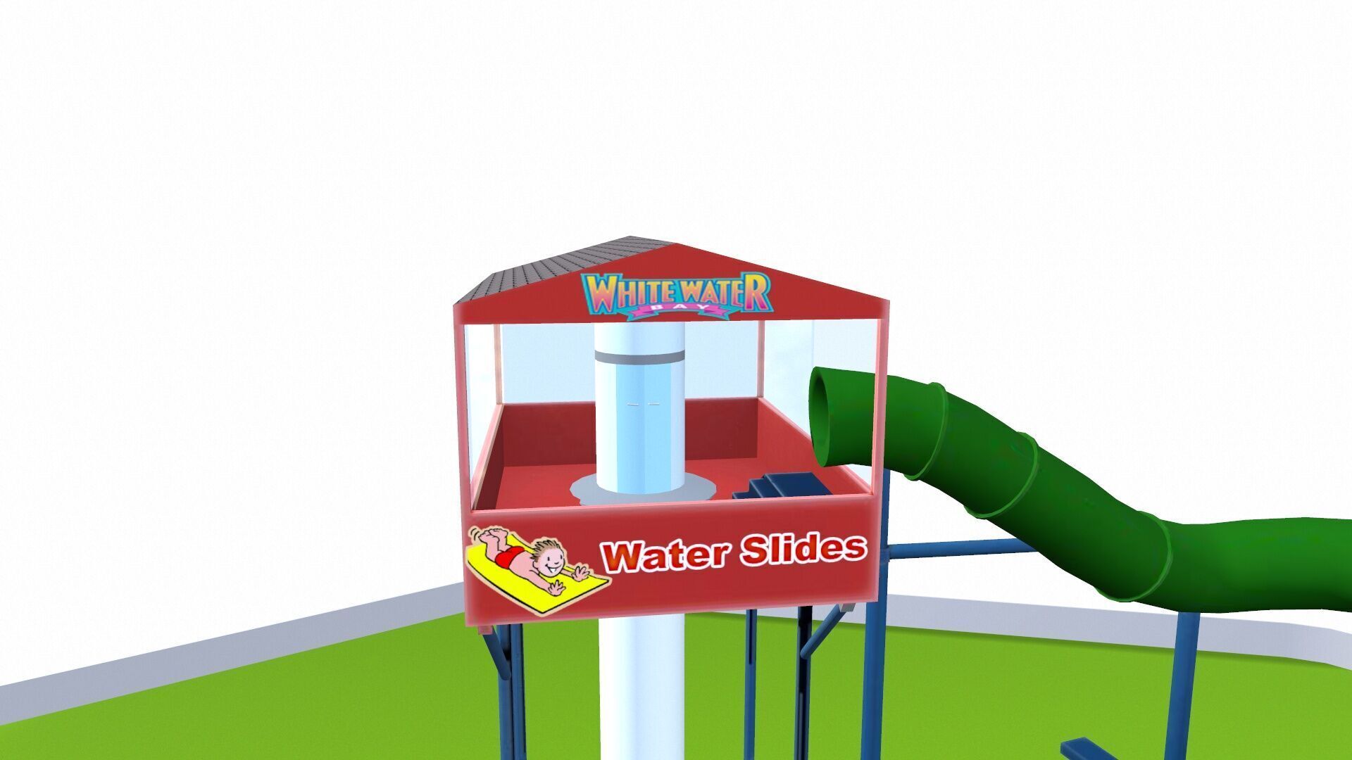 Water Slides Low-poly 3D model_6