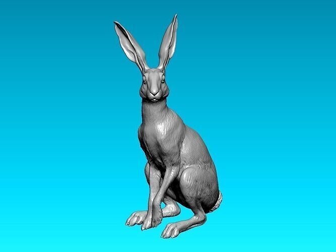 Sitting long-eared rabbit - 3D print 3D print model