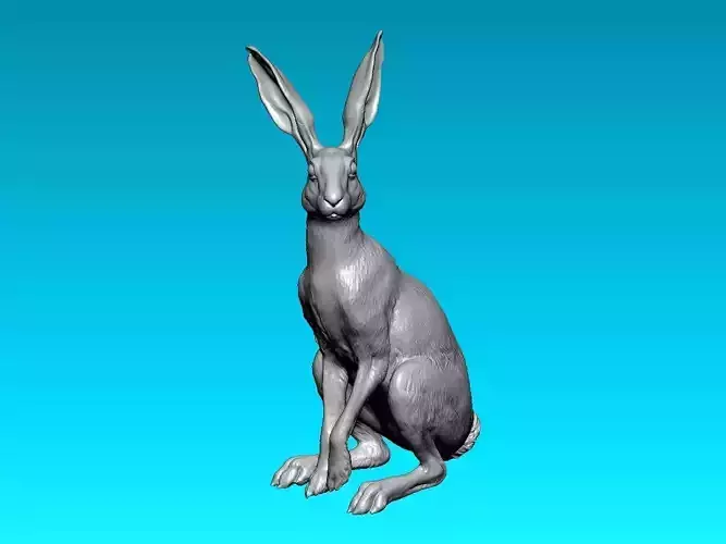 Sitting long-eared rabbit - 3D print