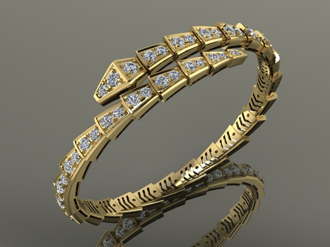 Serpenti Bvlgari Snake Bracelet 3D print model_1
