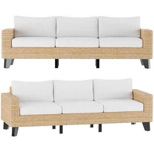 Threshold Brookfield Steel Wicker Patio Sofa 3D model
