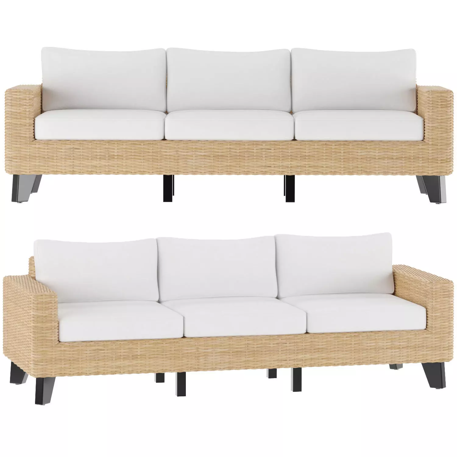 Threshold Brookfield Steel Wicker Patio Sofa 3D model