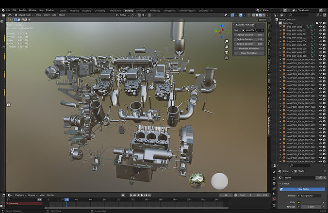 Ship Engine Low-poly 3D model