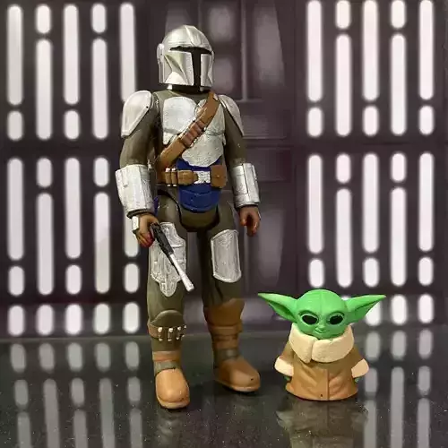 The mandalorian din djarin and grogu star wars vintage toy