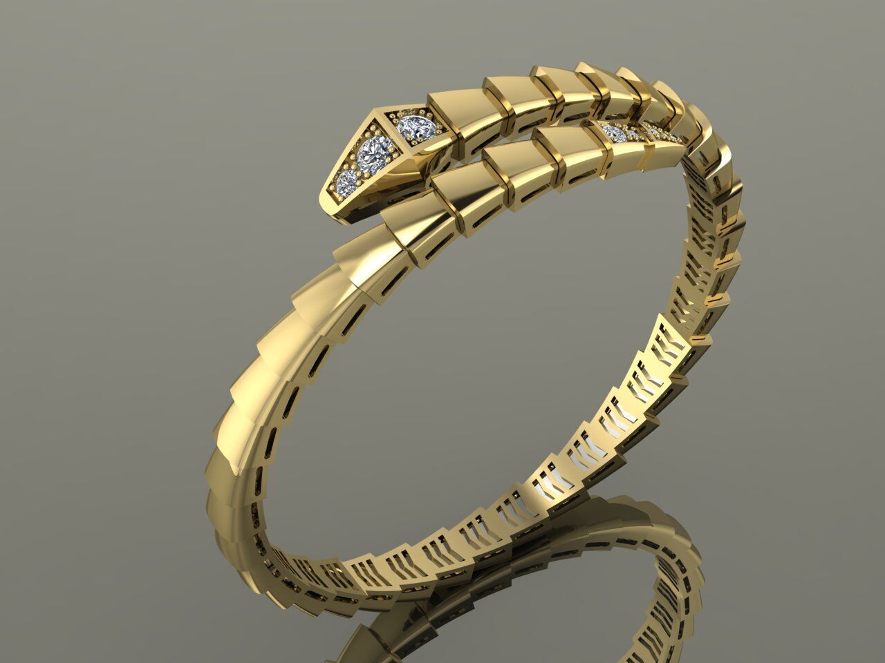 Serpenti Bvlgari Snake Bracelet 3D print model_1
