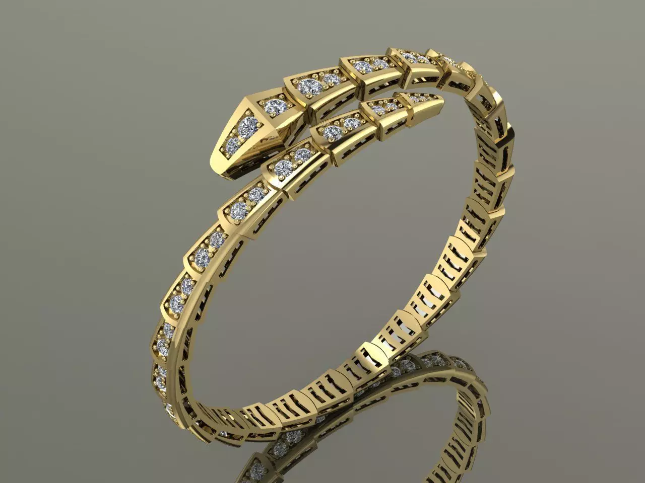 Serpenti Bvlgari Snake Bracelet 3D print model_0